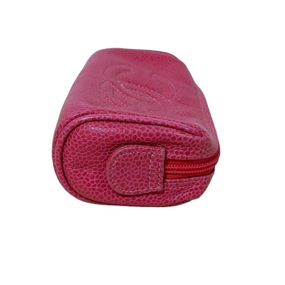 Authentic CHANEL CC Caviar Leather Coin Case Cosmetic Makeup Case Pouch Pink - Picture 6 of 12